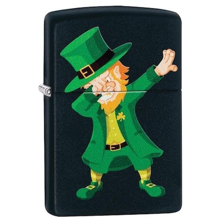 Zippo 2022 Zippo Dabbing Leprechaun, Black Matte, Color Image, ZIP-49124